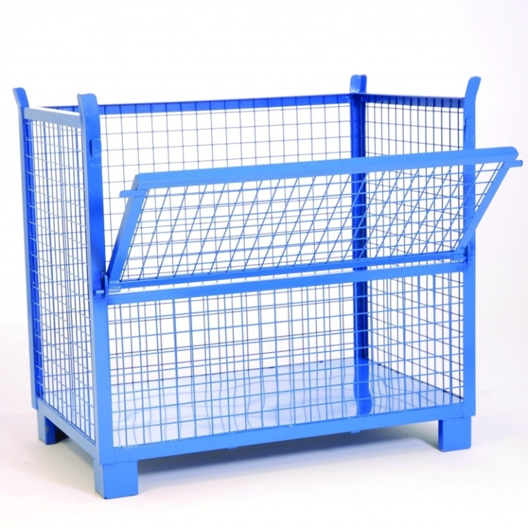 Conteneur grillagé 1/2 porte rabattable Conteneur grillagé 1/2 porte rabattable