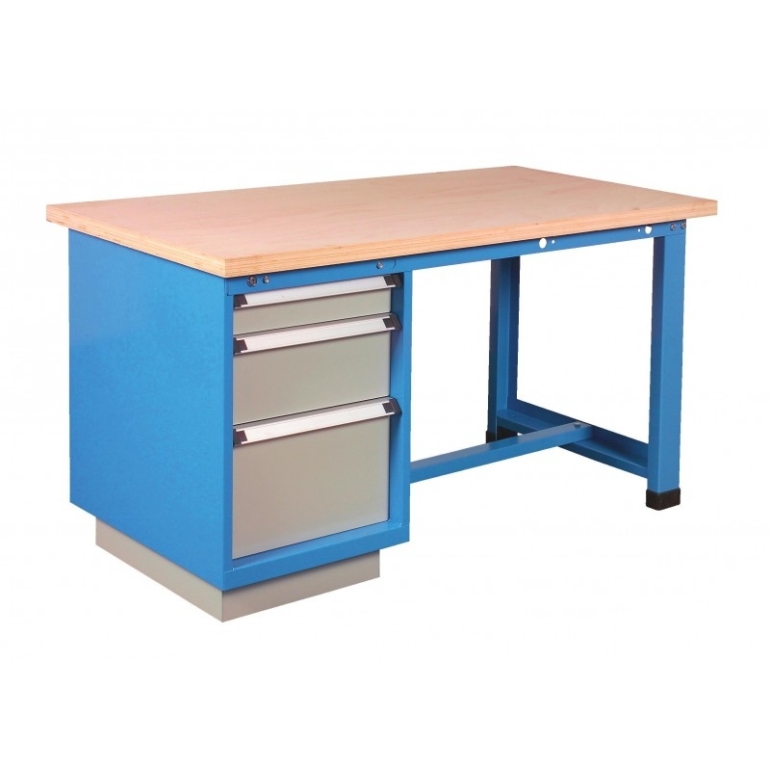 Werkbank met kolom van 3 lades