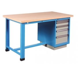 Etabli industriel 1000 kg – colonne de 5 tiroirs PROVOST