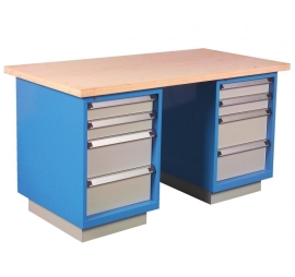 Etabli industriel 1000 kg – 2 colonnes de 4 tiroirs PROVOST