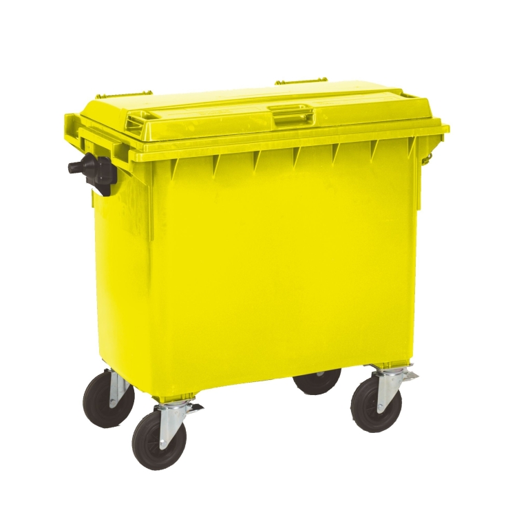 Gele afvalcontainer