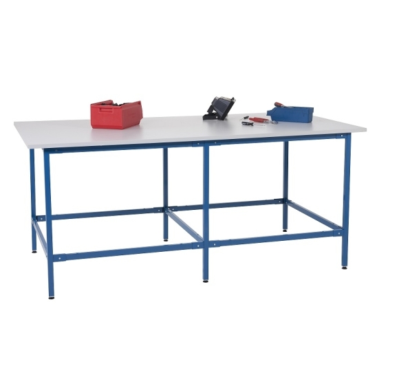 6-poots werktafel met melamine blad