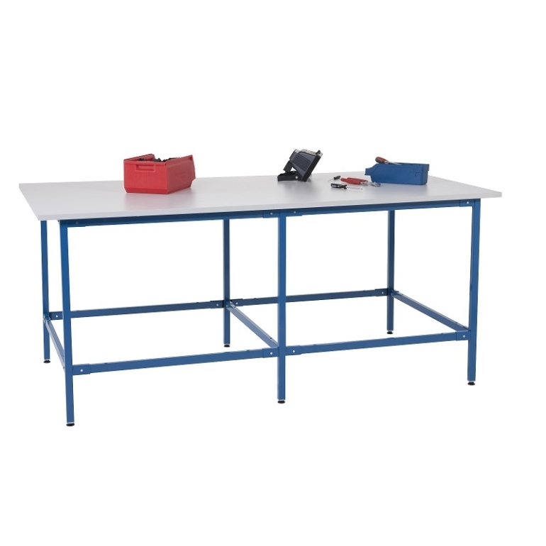 6-poots werktafel met melamine blad