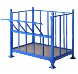 stapelpallet met neerklapbaar deurtje in buis