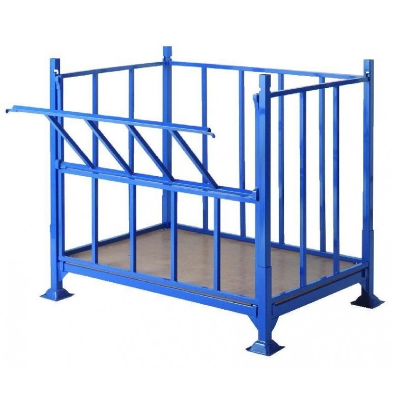 stapelpallet met neerklapbaar deurtje in buis