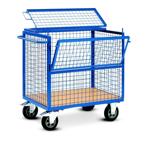 Chariot habillage grillage avec couvercle