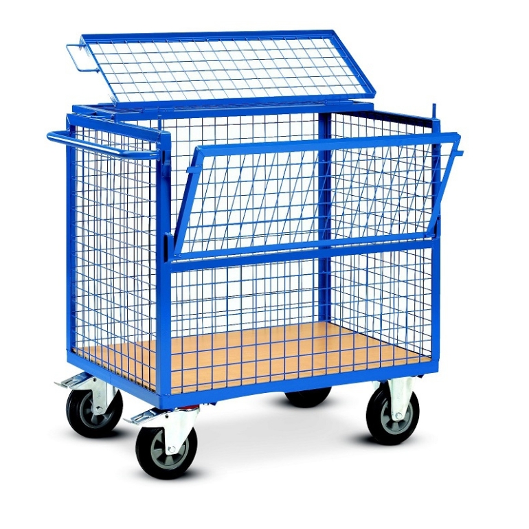 Chariot habillage grillage avec couvercle