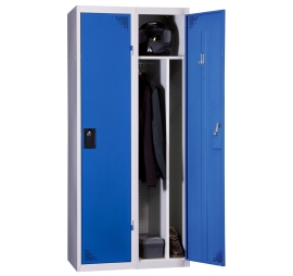 2-koloms vuile industriële locker, blauw