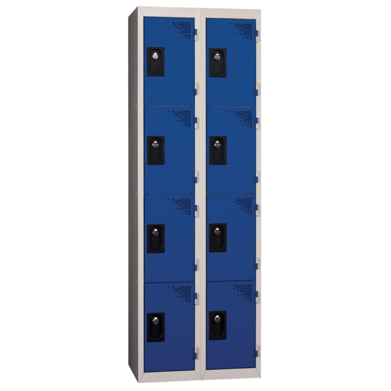 vestiaires multicases 2 portes 4 cases bleu monobloc