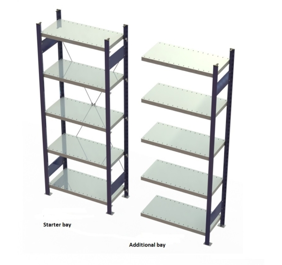 Prospace+ rayonnages m&eacute;talliques t&ocirc;l&eacute;s avec montants et tablettes peintes L 970