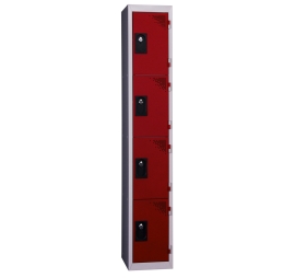 Locker 4 vakken rood 