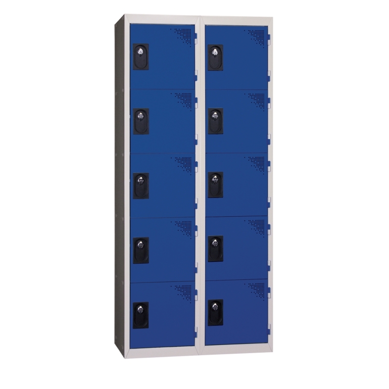 metalen opbergkastl 5 vakken blauw