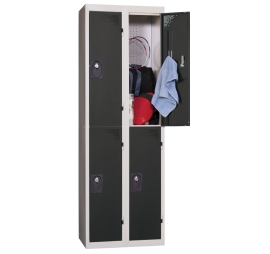 Locker 2 deuren grijs kit