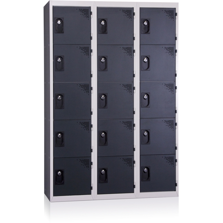 casiers métalliques 3 colonnes monobloc anthracite 