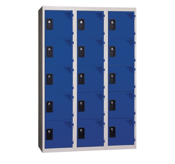 Locker 3 deuren  monoblok blauw