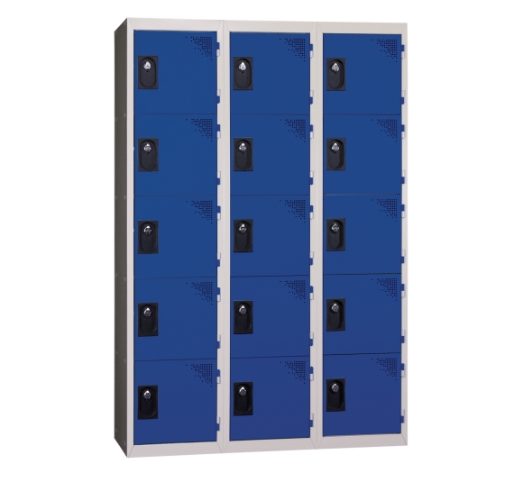 vestiaire multicases 3 portes monobloc bleu