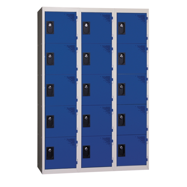 Locker 3 deuren  monoblok blauw