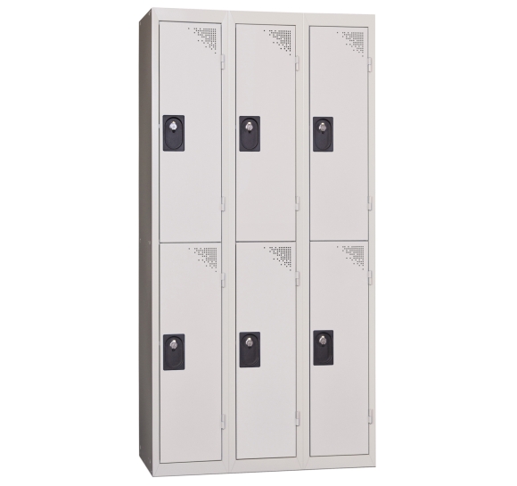 lockers 3 deuren kit grijs