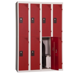 vestiaire multicases 4 colonnes 2 cases rouge PROVOST