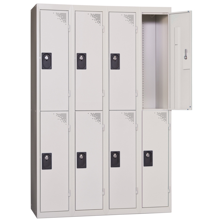 casier de rangement métal 2 cases gris