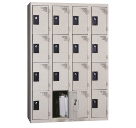 vestiaire multicases 4 colonnes 4 cases monobloc gris