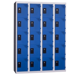 Locker 4 kolommen monoblok blauw