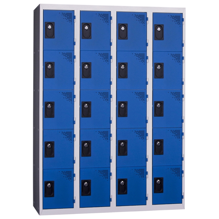Locker 4 kolommen monoblok blauw