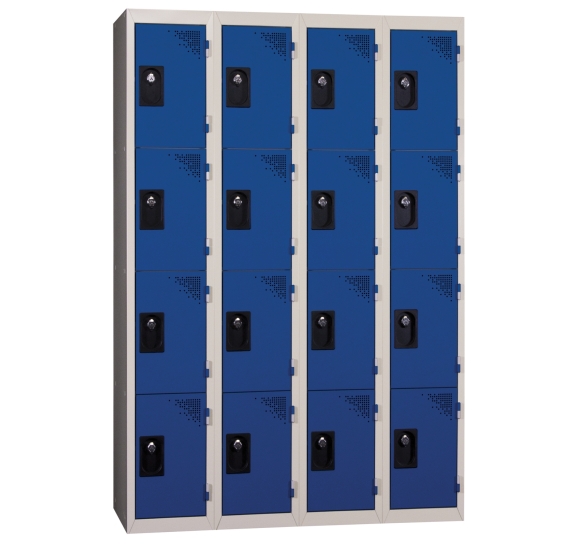 armoire casier metal 4 colonnes 4 cases kit bleu 