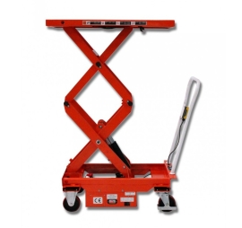 Semi-elektrische mobiele heftafel met dubbele schaar - 500 kg (grote hefhoogte) PROVOST