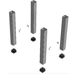 Tubes de réglage pour desserte poste d'emballage