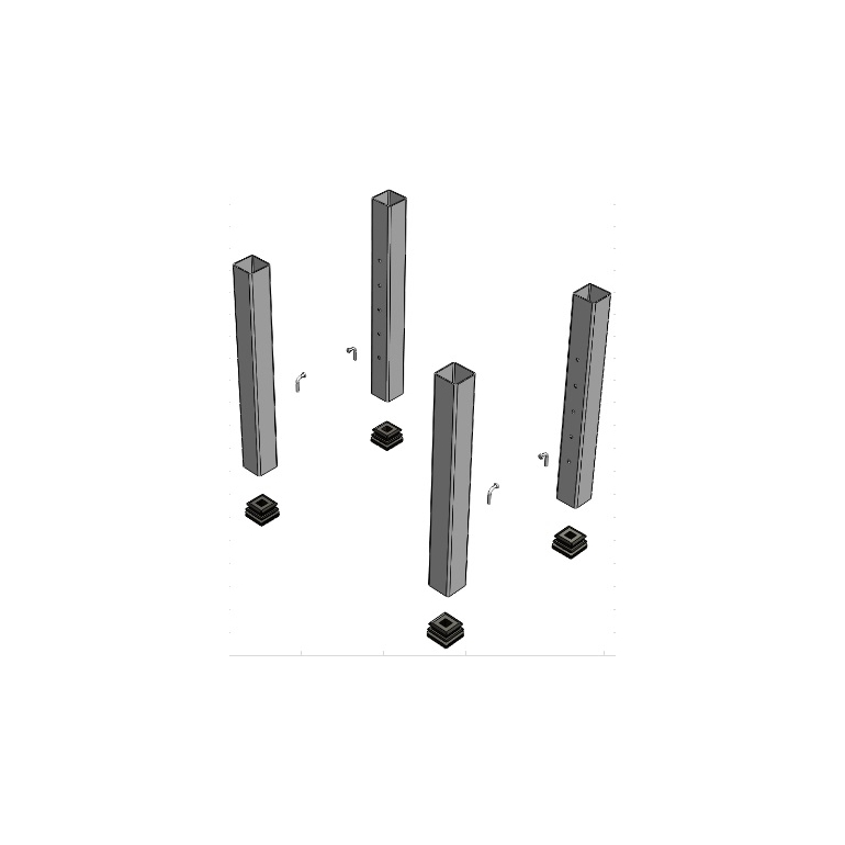 Tubes de réglage pour pieds de desserte poste d'emballage Tubes de réglage pour pieds de desserte poste d'emballage