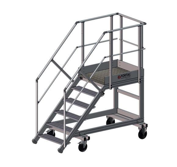mobiele trapladder voor afvalcontainers