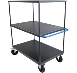 Hoge tafelwagen - 3 houten legborden PROVOST