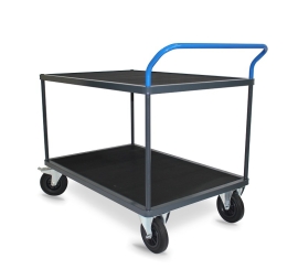 Tafelwagen - 2 houten legborden met zwart geribbeld rubber PROVOST