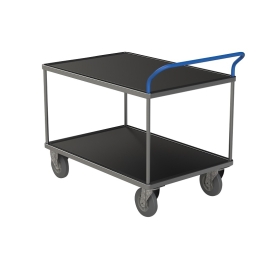 Tafelwagen - 2 plaatstalen legborden met zwart geribbeld rubber PROVOST